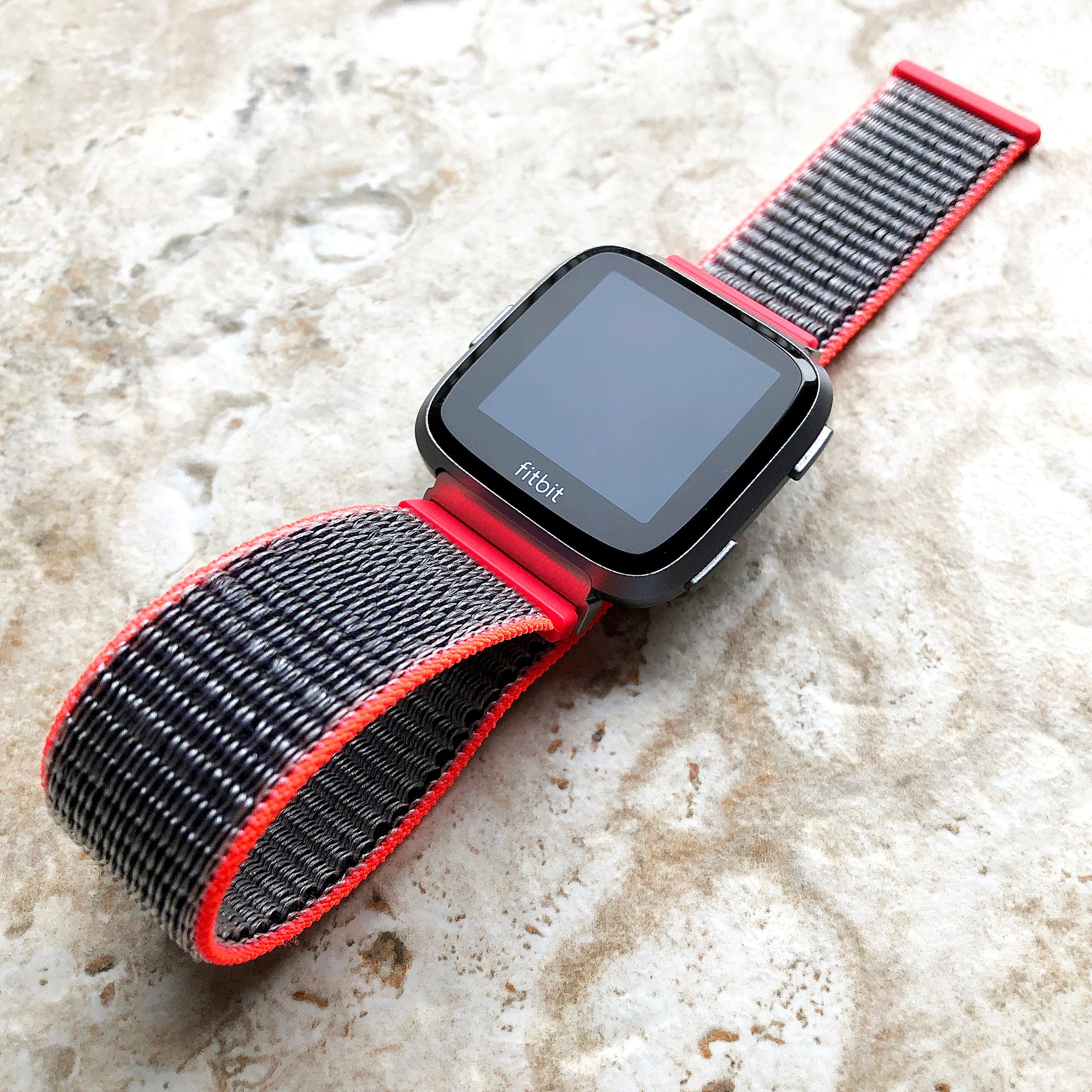 Fitbit Versa 2 3 4 Sense 2 Sport Band Electric Pink Loop and Hook Strap Watch Bands Straps Adjustable Quick Adapters Silver Rose Gold Black